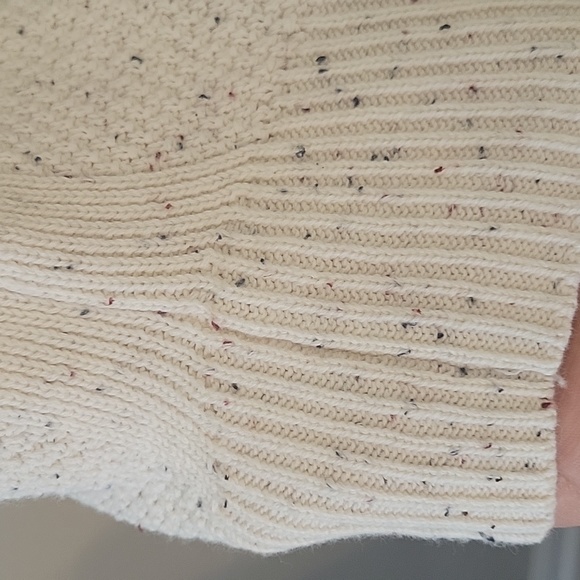 LOFT Cream Speckled Scoop-Neck Knit Sweater - Picture 5 of 8